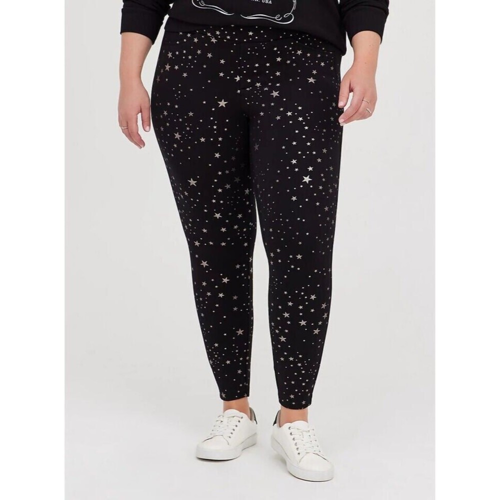 Torrid Pixie Ponte Knit Stretch Pull On Pants Met… - image 2